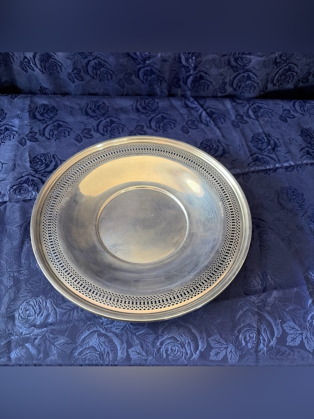 Antique 9” Sterling Silver Plate Stamped “B” And “1037”